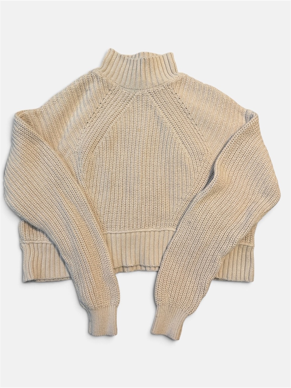 Aeropostale Cream Ribbed Turtleneck Sweater